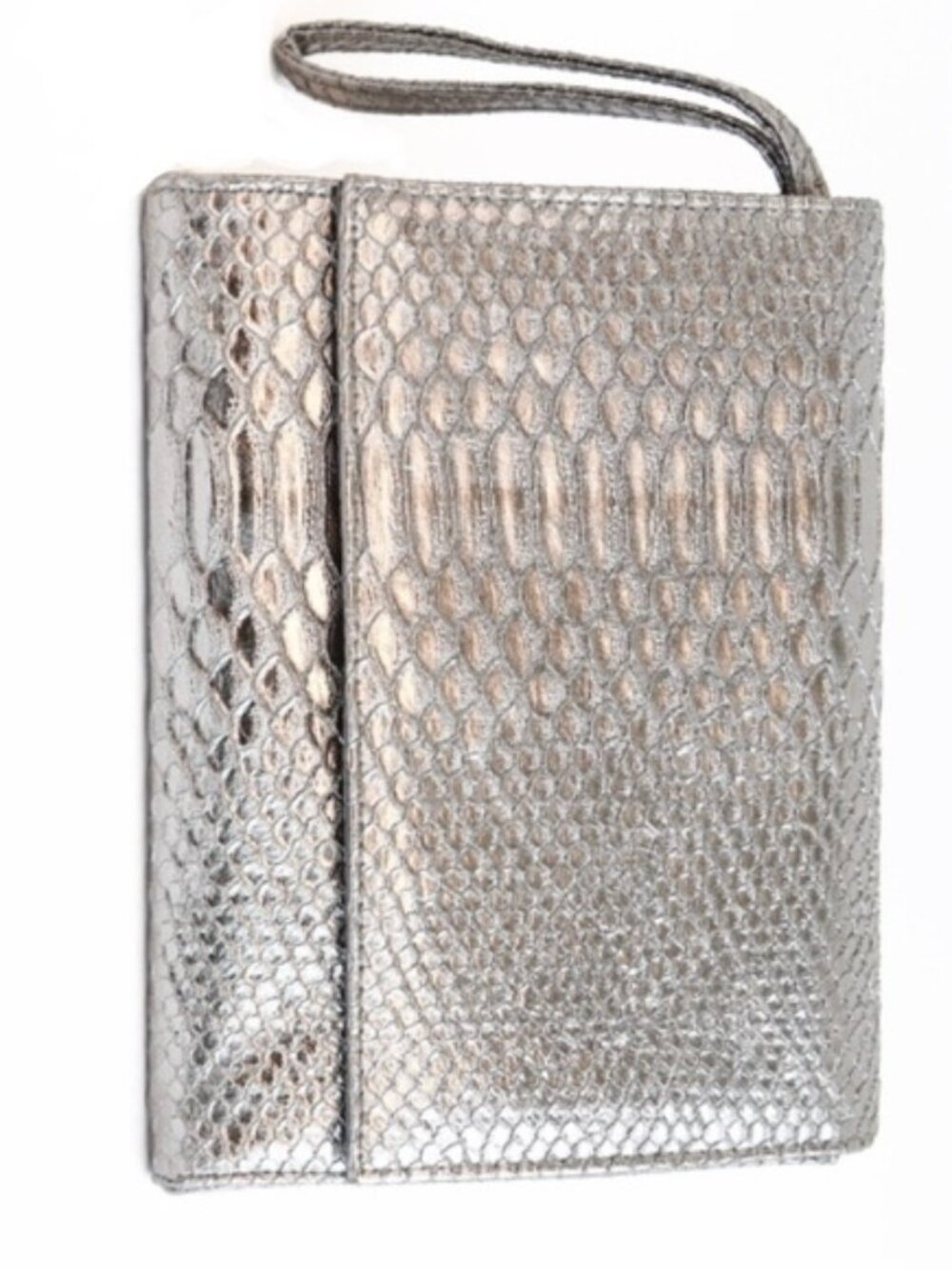 Neiman Marcus metallic silver Wristlet Clutch-NWT